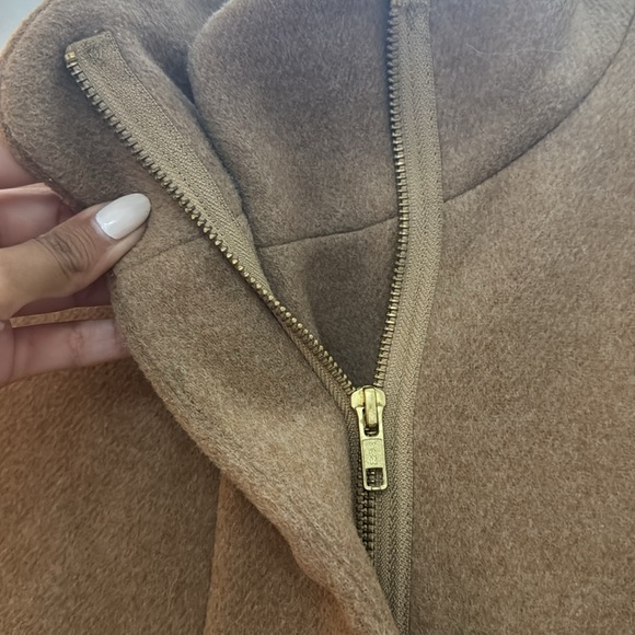 JCrew Beige/Tan Pea coat Size 4 with zipper - Picture 2 of 4